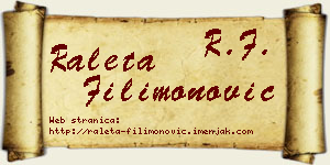 Raleta Filimonović vizit kartica